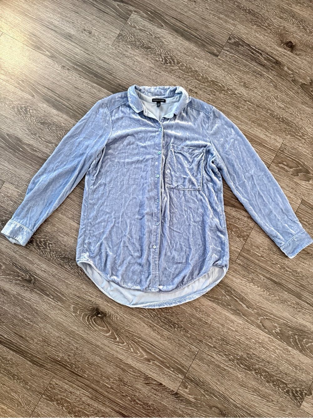 Eileen Fisher Classic Velvet Collar Shirt